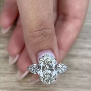 🔥6Carat Certified Lab Grown Moissanite Engagement Ring Solid 14K Gold Size  7
